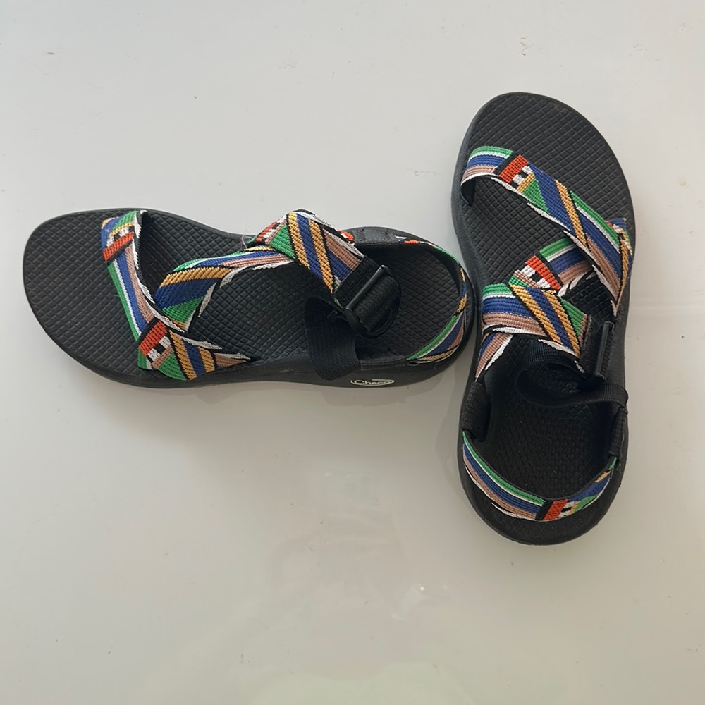 Chacos, womens Z Classic multi color sandal with adjustable straps.